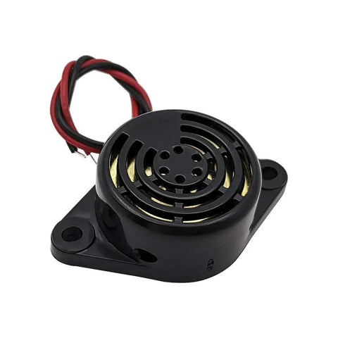 Rock Solid 3 Pack Active Piezo Buzzer Module DC 3 To 24V Hella Loud 90 Decibel Electronic Alarm Ringer with exposed wires on black body.