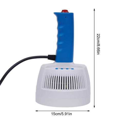 Pro Grade Handheld Bottle Cap Sealer matches 20 To 100 mm flat caps with blue handle and white base, designed for easy sealing.