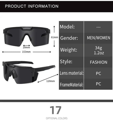 Hella Durable Photochromic Polarized Safety Glasses With Tough As Nails Impact Resistant Polycarbonate Lenses And Protective Side Shields For Beast Mode Outdoor Activities in black, front and side view, 61mm height.