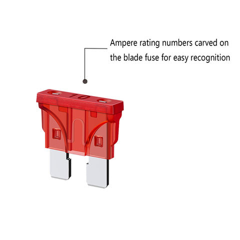 10A red ATC blade fuse from 18 Gauge Inline Fuse Holder Kit, 5 Pack Waterproof Fuse Holders With 15 ATC/ATO Fuses for DIY use