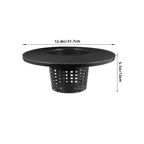 Durable Hydroponic Mesh Net Pot Bucket with High Drainage, 12.4 inches diameter, black plastic, for greenhouse setup.