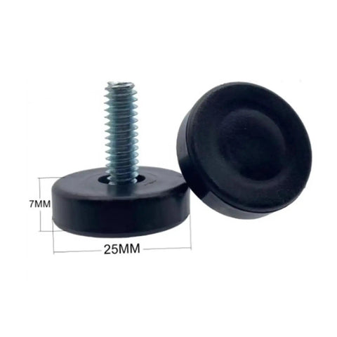 24 Pieces Furniture Levelers With Adjustable Threaded Feet For Wobble Table Legs, Easy Height Adjustment And Wide Bearing Base To Prevent Slips And Floor Scratches, No Fuss Installation For Chairs Cabinets And Wood Furniture, black 25mm x 7mm