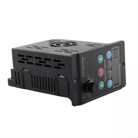 Single To Three Phase Variable Frequency Drive Inverter 110V 220V 1HP 750W VFD With RS485 Interface For Three-Phase Motors, 0-99Hz V/F Control, Smooth Speed Regulation, Plug And Play Garage Ready DIY Machinery. compact black VFD inverter with speed knob