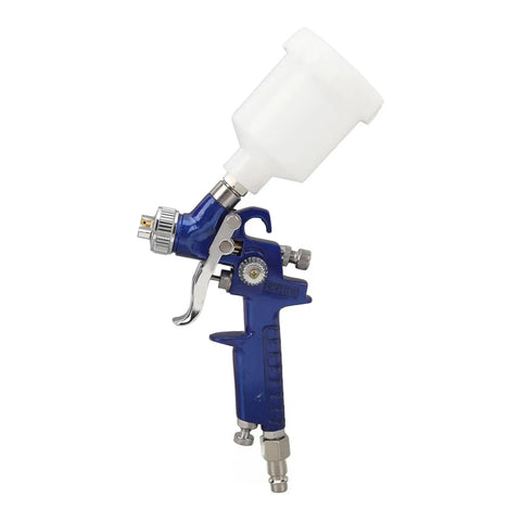 HVLP Paint Sprayer For Buttery Smooth House And Cabinet Finishing Hassle Free High Flow Air Spray Gun with white gravity cup.
