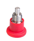 Built Tough Red Stainless Steel Spring Plunger Lock Out Locating Pin Fine Coarse Indexing Adjustment Pro Grade with red housing and metal tip
