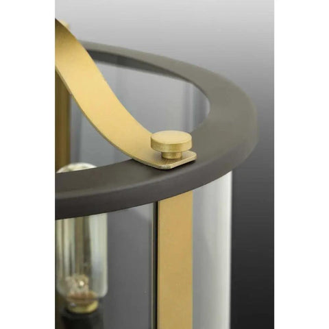 Detail of Three Light Outdoor Large Wall Lantern From Squire Collection With Clear Glass And Matte Black Finish Traditional Exterior