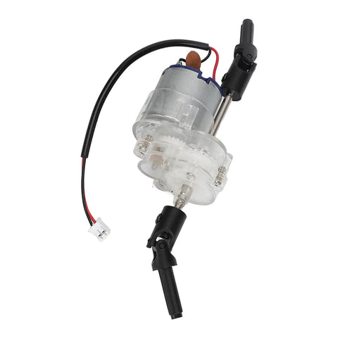 Badass Hella Quiet 260 Motor Gearbox Replacement For RC Cars Featuring Dual Ball Bearings Super Tight Low Noise Transmission, clear plastic and metal design.