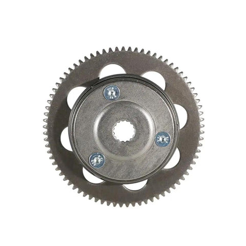 Top Shelf Motorcycle Starting Clutch Bearing For DS70 DS90 X ATV Quad with steel gears and several bolted holes for easy installation.