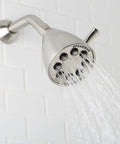 Icon Series Anystream High Pressure Adjustable Solid Brass Shower Head in matte black spraying water