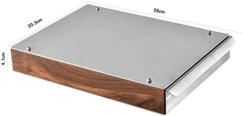Big League Stainless Steel Espresso Knock Box With A Roomy Detachable Drawer And Integrated Tamping Station, 28cm x 20.3cm.