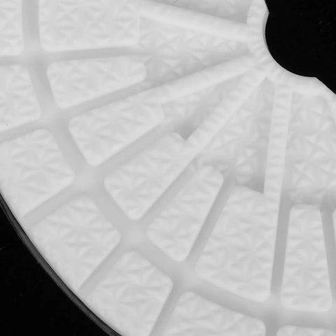 Close-up of white rubber sole protector showcasing textured grip design; Premium Rubber Sole Protectors For Sneakers And Boots With 4mm Anti Scuff Heel Pads To Shield Your Everyday Kicks From Gnarly Concrete Scuffs And Boost Shoe Longevity With Reliable Traction Grips.