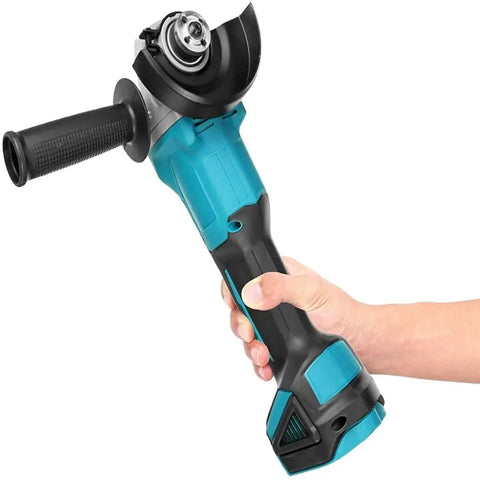 Hella Tough Corded Angle Grinder Designed For Badass Cutting Grinding And Polishing On Metal Wood Stone And Jade With Smooth Speed Control And Built In Cooling in hand