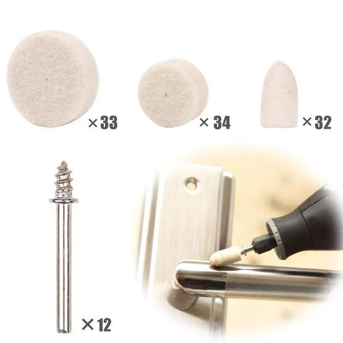 Polishing Buffing Wheel Kit For Rotary Tools Accessories Pack 111 Pcs With Felt Pads Wheels Points And Mandrel Kit One Eighth Inch Shank