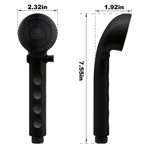 Badass Non Metallic Rv Shower Head And Hose Kit Featuring Zero Hassle Setup For Standard Two Hole Four Inch Valves sleek black handheld nozzle 7.55 inches