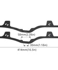 Carbon Fiber RC Car Chassis Frame Kit For Capra SCX10 I II III LCG Low Center Of Gravity, showing dimensions and design details