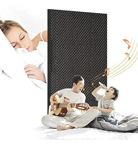 Rock Solid Acoustic Panels For Home Studios And Piano Rooms Flame Retardant High Density Foam Tiles in a bedroom with musicians.