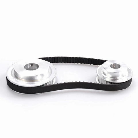 Closed Loop Timing Belt Set For Industrial Machinery, Three Eighths Inch Wide, Two Tenths Inch Pitch, Neoprene Belt on Pulleys
