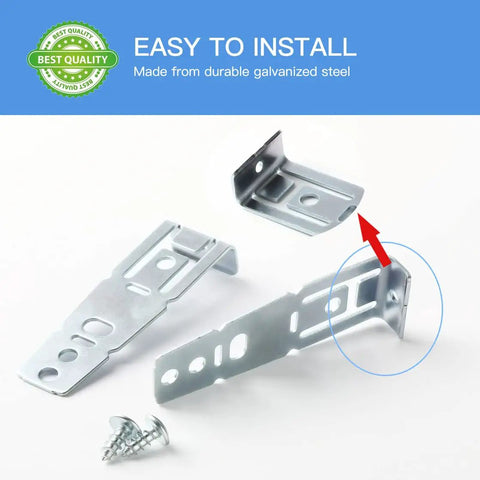 Two Pack Dishwasher Countertop Mounting Brackets Replacement WD01X21740 for GE and Hotpoint Dishwashers, includes screws.