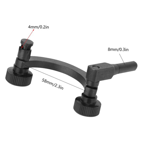 8mm Dial Indicator Holder And Centering Stand For Machinists Half Round Test Dial Indicator Support For Pro Grade Precision Measurement In Workshop High Quality Alignment Tool For Machining Setup, black steel, 8mm rod