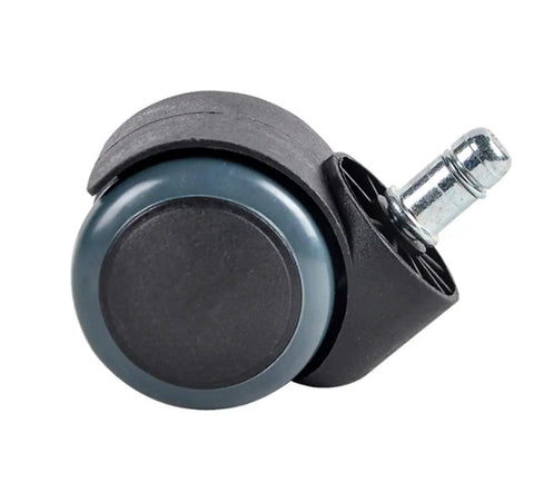 Premium Silent Office Chair Casters With 360 Swivel Spin, 2 Inch Pu Tread Wheels, black and gray caster wheel with metal stem