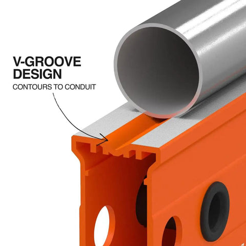 V-groove design of Heavy Duty 48 Inch Box Level With Three Precision Vials Dead On Readings Safety Orange Aluminum Body