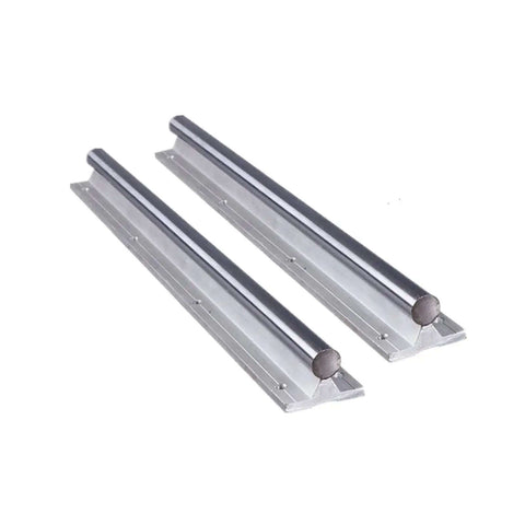 High Precision SBR12 Linear Guide Rail Kit With 600mm Or 800mm Smooth Motion Rails And Four Bearing Blocks For DIY CNC Or Router Builds that run like a dream, two steel rails shown