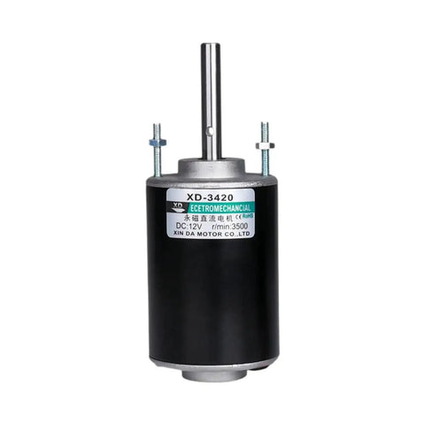 Front view of Quiet Space Saving Permanent Magnet DC Motor For DIY Projects 24V 7000 RPM Mini Electric Motor For Home Automation And Small Machinery Smooth Run Low Noise Reliable Power For Device Drives