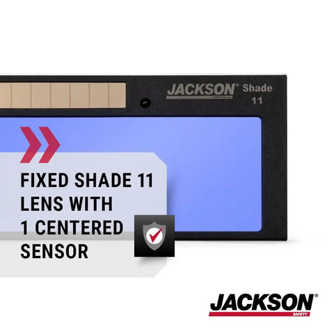 Solera ADF Cartridge for Welding Helmet Upgrade with Fixed Shade 11, 2 x 4.25 in viewing window, Jackson compatibility visible.