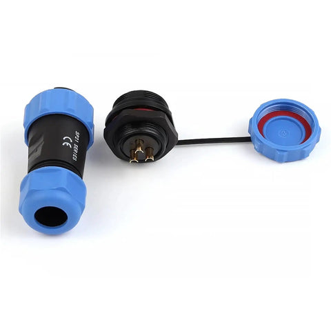 IP68 Waterproof Panel Mount Circular Connector Plug Socket With Back Nut For Male And Female Mating 2 Pin Variant