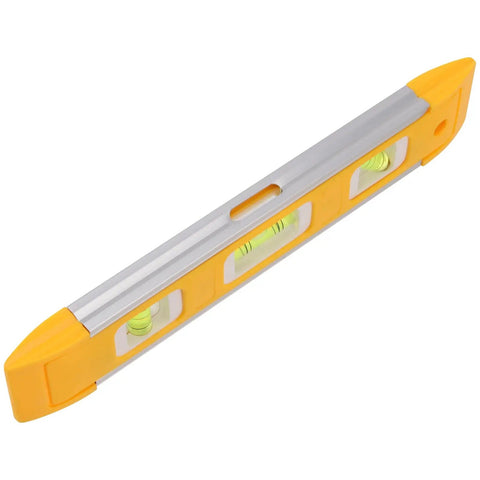 Heavy Duty 9 Inch Magnetic Torpedo Level, Dead On Accurate Aluminum Spirit Level with visible vials for precise alignment.