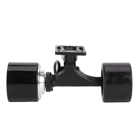 High Efficiency 74mm Single Drive Hub Motor Kit With Wheel Remote Control And External Rotor Brushless Power For Electric Skateboards Dope PU Wheel Shock Absorption Fits Boards Under 910mm side view
