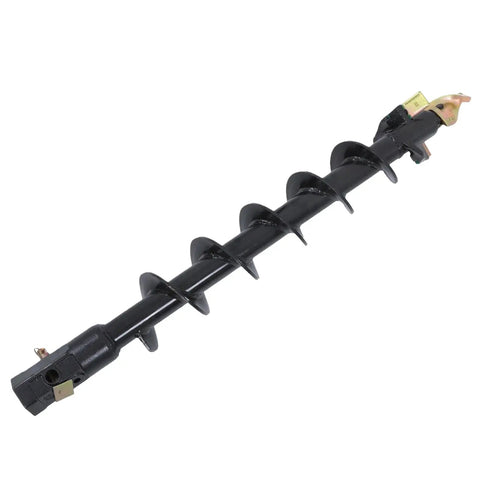 6 Inch Diameter Auger Bit With 48 Inch Length And 2 Inch Hex Collar Skid Steer Mounted Post Hole Digger Attachment For Universal Mounts Heavy Duty Performance For Faster Holes showing side view.
