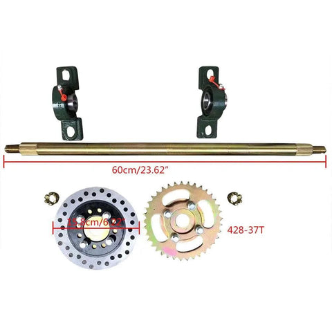 600mm Rear Axle Track Assembly Pro Kit For Go Kart Buggy Quad ATV Snow Sand And Snowmobile Durable Alloy Construction
