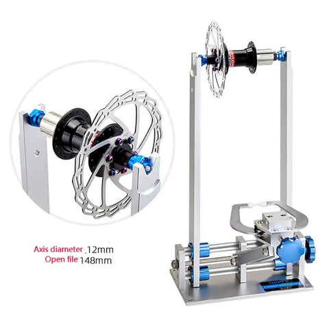 Bicycle Wheel Truing Stand Thru Axle Adapter For 12mm 15mm 20mm Freehub Tool Durable Hardened Steel with wheel and hub detail