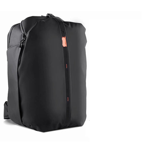 35L Travel Camera Backpack For SLR And Mirrorless Gear, Drone Compatible, Lenses And Accessories in durable black front view