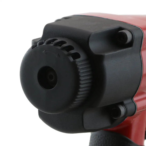 Heavy-Duty Pneumatic 18-Gauge Straight Brad Nailer Bad Boy close-up of the adjustable air inlet for precise control.