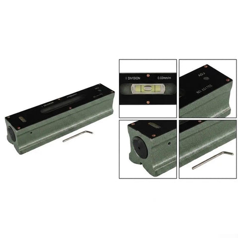 Industrial Mechanical Bar Level 0.02mm Accuracy with steel construction and precision vial for exact measurements.