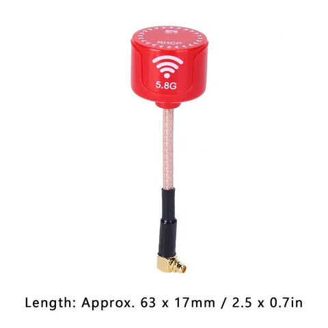 Red Bendable High Gain 5.8GHz LHCP Antenna For RC Drones Directional FPV Antenna With UFL Connector 3dBi shown vertical