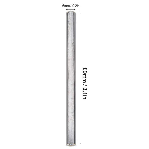 Stainless Steel Rod Axle Set for Industrial Robots 6 Pieces 80x6mm D Shaped Ground