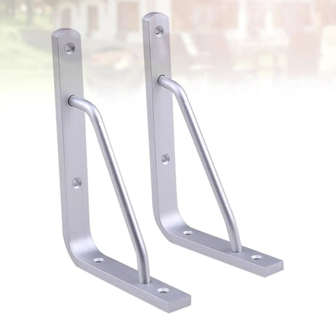 Heavy Duty Aluminum Triangle Shelf Brackets Set Of 2 With Rounded Corner Design for wall mounted shelves and benches.