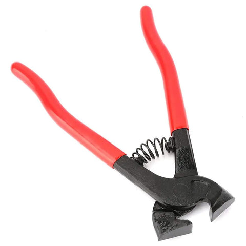 Ergonomic Handheld Glass Nipper And Tile Cutter with red handle and carbon steel grip for mosaic projects and precise snips