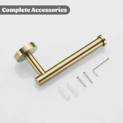 Brushed Gold Bathroom Hardware Set With Toilet Paper Holder Towel Ring And Robe Hook Stainless Steel Wall Mount 3 Piece Bath Accessories Upgrade For A Clean Modern Vibe toilet paper holder with mounting hardware