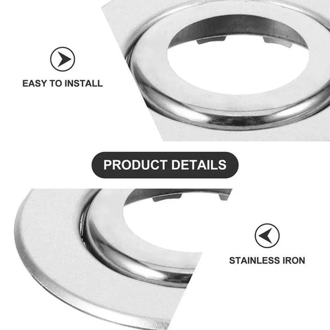 Heavy Duty Stainless Steel Double Disc Fire Sprinkler Cover Plates showing stainless iron detail for easy installation.