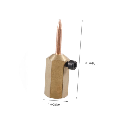 Close-up of iron welding needle from Seamless Electric Welding Hammer Kit for auto body repair, measuring 3.1in x 1in.