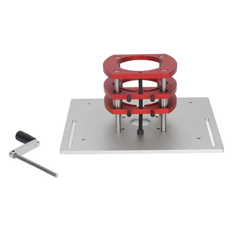 Beefed Up Router Lift System With Aluminum Alloy Manual Lift For Router Table Insert Base Plate And Small Trimming Machine For Plates And Lift Systems Silver, red