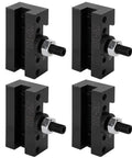 Heavy Duty 4 Piece Quick Change Boring Tool, High Carbon Steel CNC Fixture set with clamps for precision metalworking.