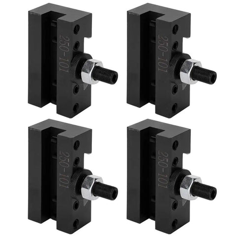 Heavy Duty 4 Piece Quick Change Boring Tool, High Carbon Steel CNC Fixture set with clamps for precision metalworking.