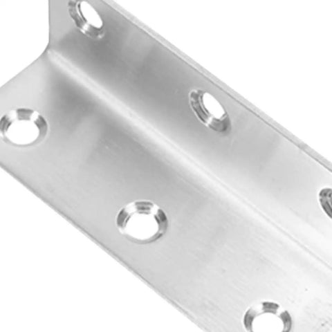 Heavy Duty Stainless Steel Corner Brackets 8 Pack L Shaped 90 Degree Angle Braces close-up view