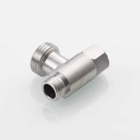 Three Eighths Inch And One Half Inch Stainless Steel Tee Connector With Fittings Nickel Brushed Finish Easy Install Toilet Valve Adapter