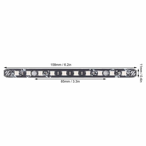 2 Pack 158mm RGB LED Light Bar For 3D Printers DC5V Colorful Light Strip With Easy Mount, viewed from the top